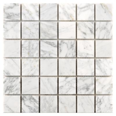 Fashion square Bianco Carrara shape marble stone tiles tv background wall design
