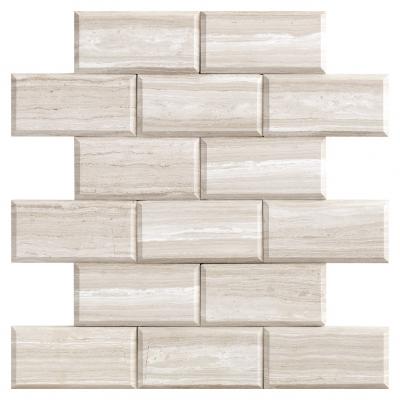 factory price GREYWOOD BEVELED marble brick shape mosaic tile for wall
