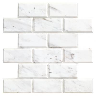 factory price VOLAKAS BEVELED marble brick shape mosaic tile for wall
