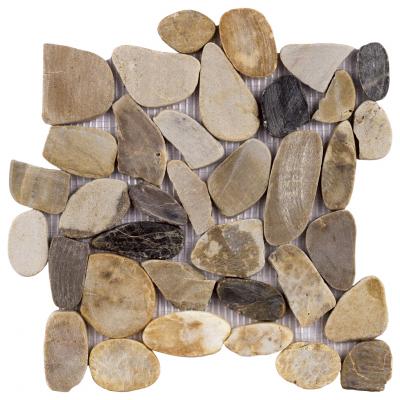 brown river stone tile garden floor stone mosaic
