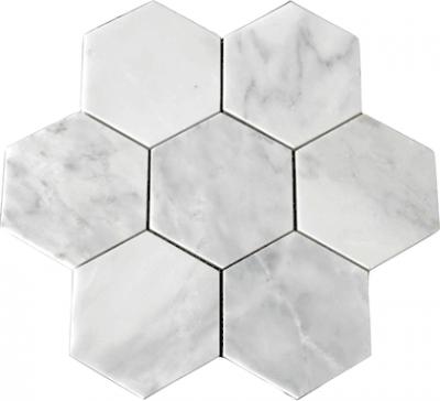 Carrara Hexagon Stone Mosaic Tiles