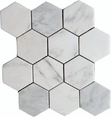 Carrara Hexagon Stone Mosaic Tiles