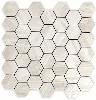 Carrara Hexagon Stone Mosaic Tiles
