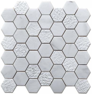 Carrara Hexagon Stone Mosaic Tiles