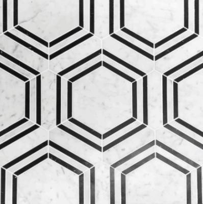 Carrara Hexagon Stone Mosaic Tiles